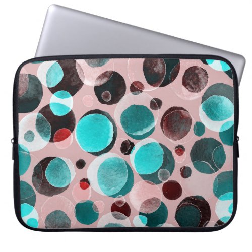 Polka dot watercolor abstract pattern laptop sleeve