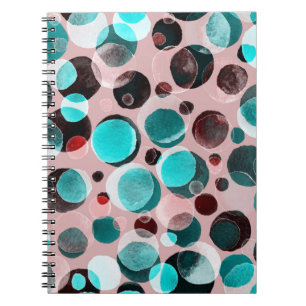 Polka dot watercolor, abstract pattern. notebook