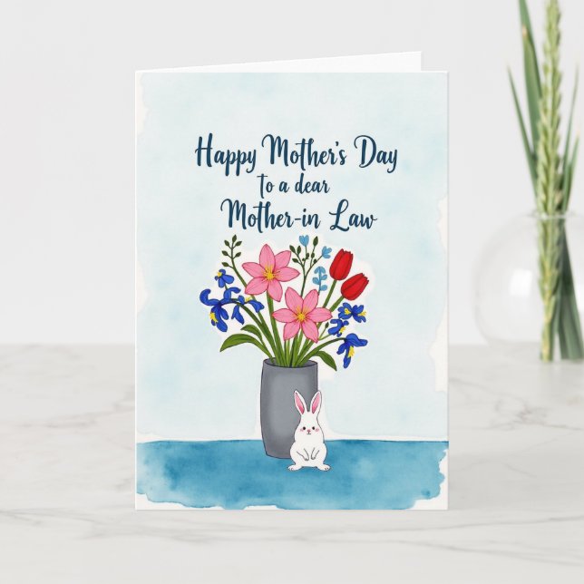Polka Dot Watercolor Floral Card (Front)