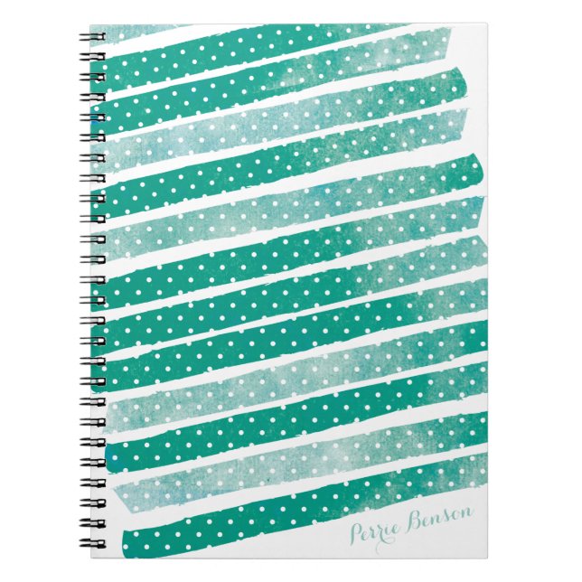 Polka Dot Watercolor Stripes Personalized Journal (Front)