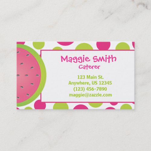 Polka Dot Watermelon Business Calling Card Business Card Templates