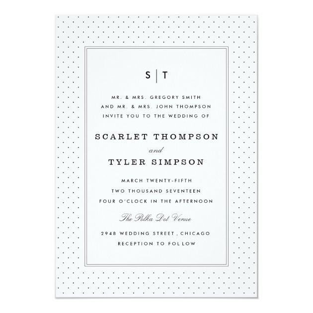 Polka Dot Wedding Invitation