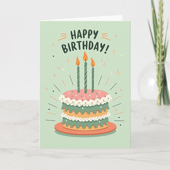 Polka Dot Whimsical Cake Card (Front)