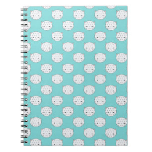 Polka Dot White Kitty Face over Teal Notebook
