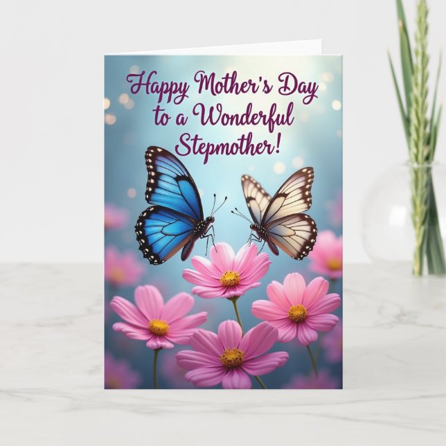 Polka Dot Wings Stepmothers Day Card (Front)