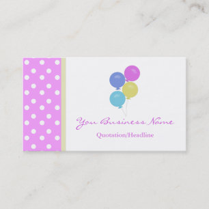 Polka Dot with Balloons Business Card