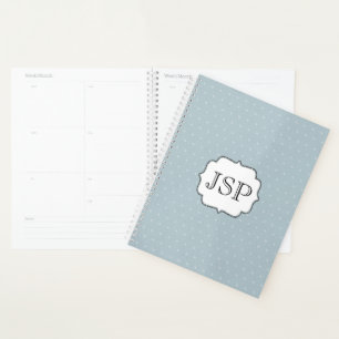 Polka Dot with Framed Monogram Planner