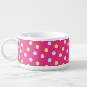 Polka Dot with Pink Background Bowl