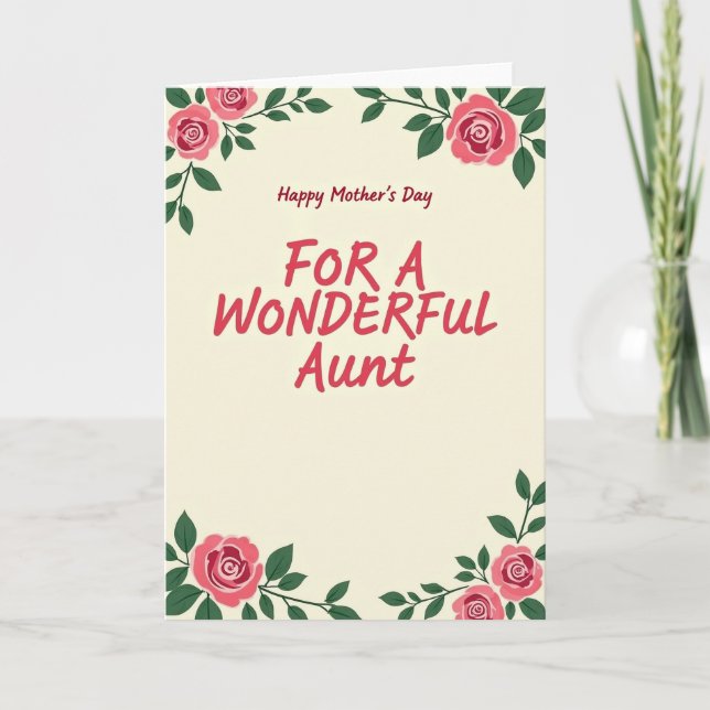 Polka Dot Wonderful Aunt Card (Front)
