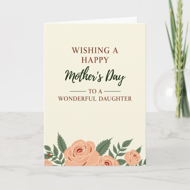 Polka Dot Wonderful Daughter Card (Front)