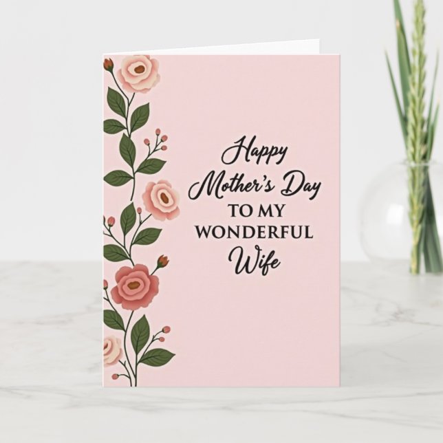 Polka Dot Wonderful Wife Card (Front)