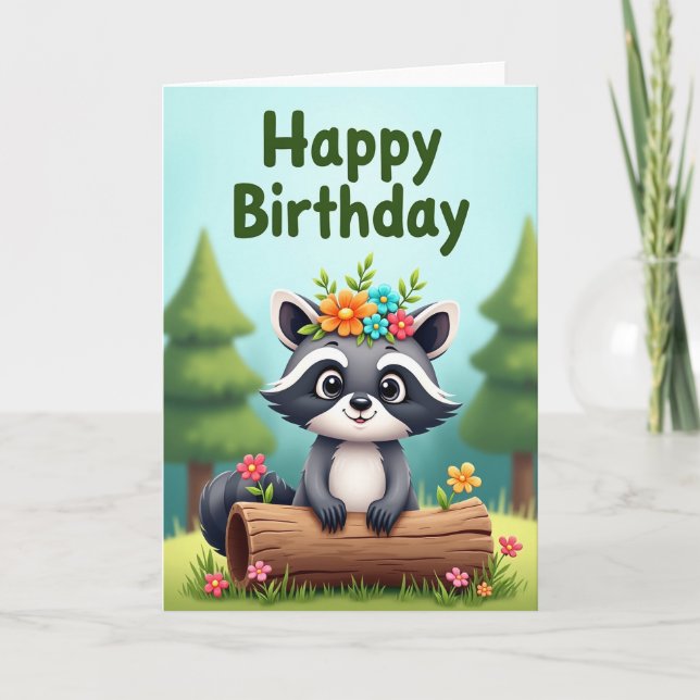 Polka Dot Woodland Creature Card (Front)