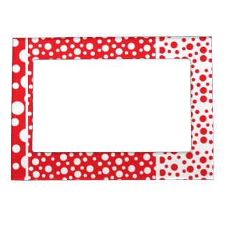 Polka dot world magnetic picture frame