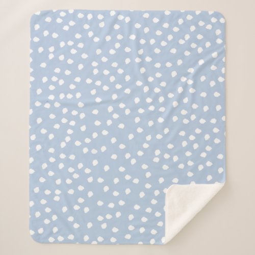 Polka Dot  Wrapping Paper baby boy Blue Sherpa Blanket