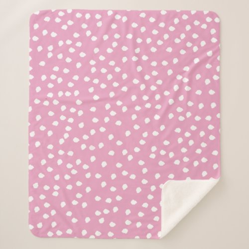 Polka Dot  Wrapping Paper Pink Sherpa Blanket