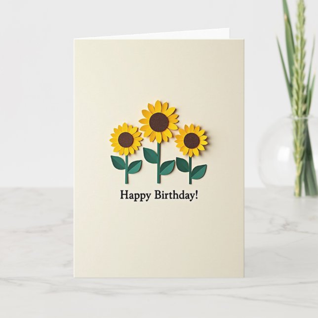 Polka Dot Yellow Blooms Card (Front)