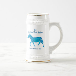 Polka Dot Zebra English Pub - Blue Beer Stein