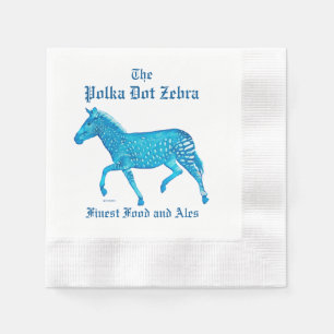 Polka Dot Zebra English Pub - Blue Napkins