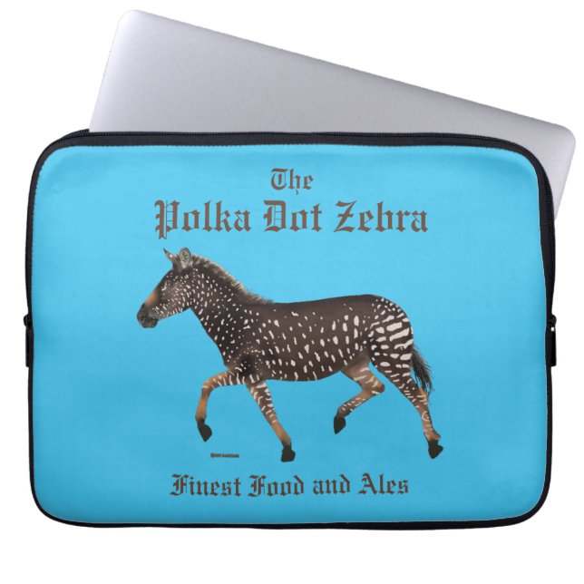 Polka Dot Zebra English Pub Laptop Sleeve (Front)