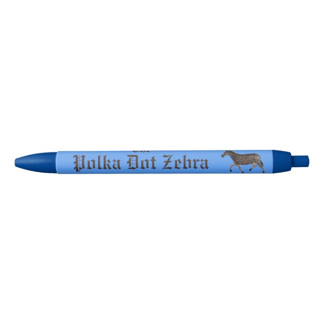 Polka Dot Zebra English Pub Pen (Front)