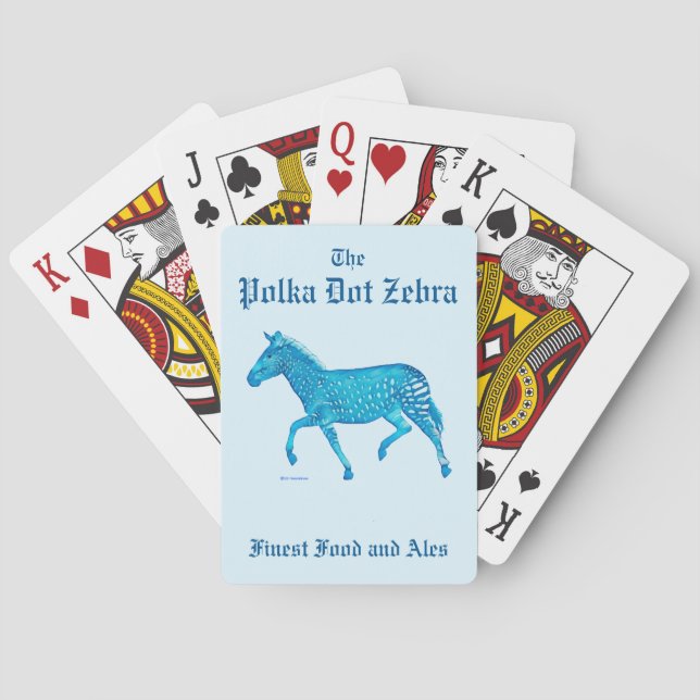Polka Dot Zebra English Pub Poker Cards (Back)