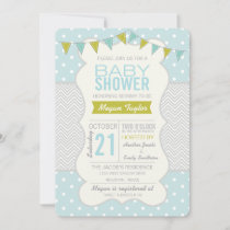 Polka Dota and Chevron - Baby Shower Invitation