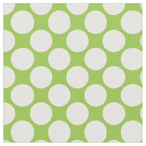 Polka dots 34th inch  Kiwi lime on white Fabric