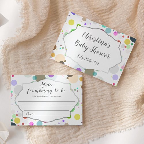 Polka Dots Advice for mom_to_be Baby Shower Enclosure Card