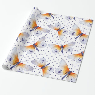Polka Dots And Butterflies Wrapping Paper