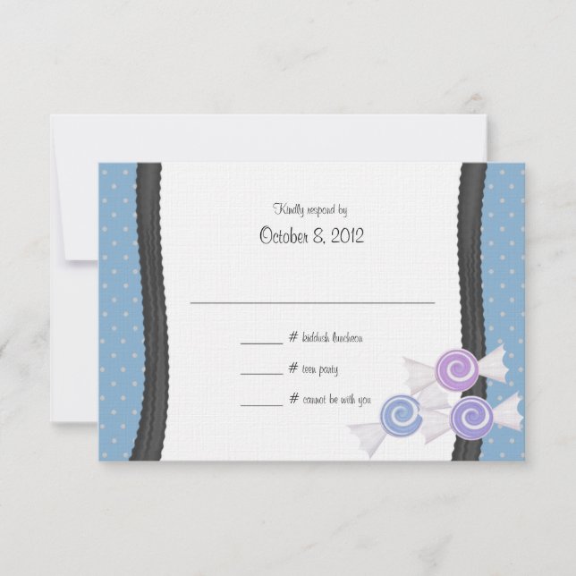 Polka Dots and Candy RSVP Card (Front)