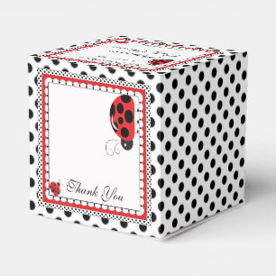 Polka Dots and Cute Ladybugs Party Favor Box