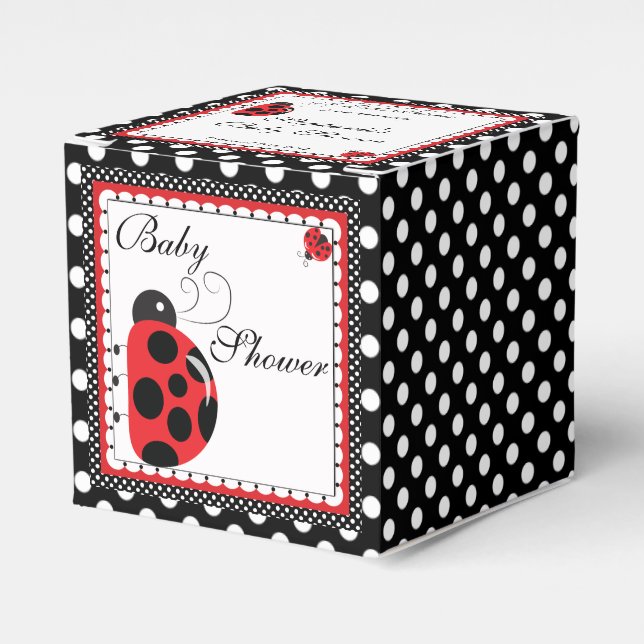 Polka Dots and Cute Ladybugs Party  Favor Box (Front Side)