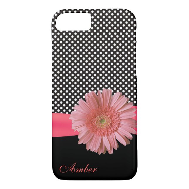 Polka Dots and Gerber Daisy iPhone 8 Case (Back)
