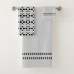 Polka Dots And Grey Bath Towel Set