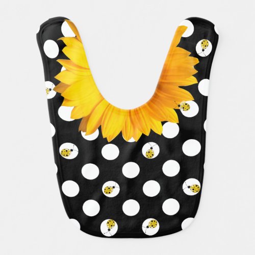 Polka Dots and Ladybugs Baby Bib