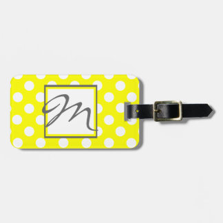 Polka Dots and Monogram Luggage Tag