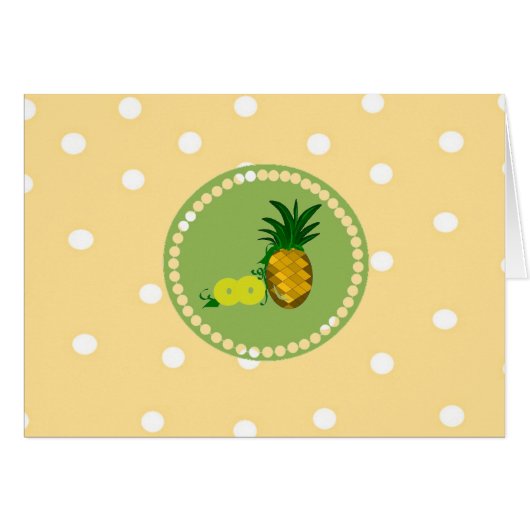 Polka Dots And Pineapples Cards (Front Horizontal)