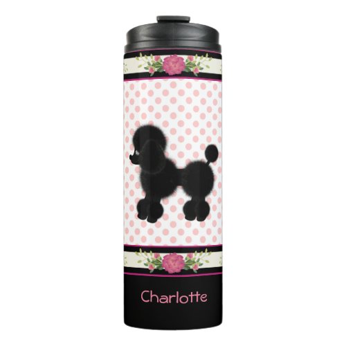 Polka Dots and Poodle Pretty Thermal Tumbler