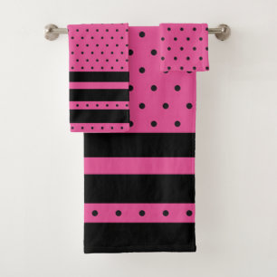 Polka Dots and Stripes Bath Towel Set