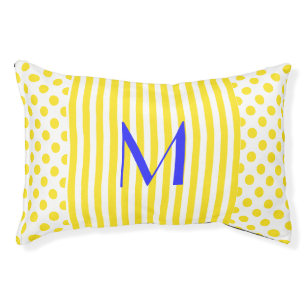 Polka Dots and Stripes Monogrammed Pet Bed