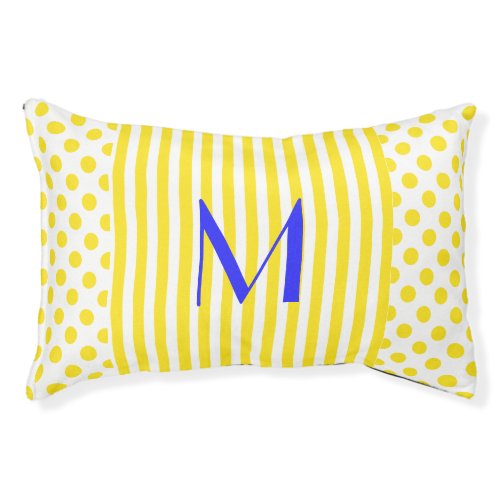 Polka Dots and Stripes Monogrammed Pet Bed