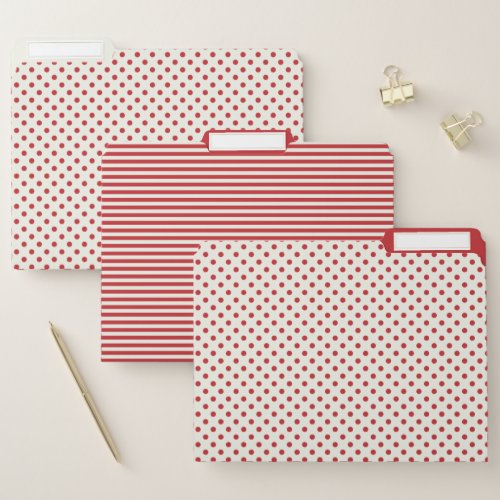 Polka Dots And Stripes Pattern File Folder