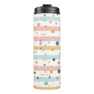 Polka Dots and Stripes Thermal Tumbler