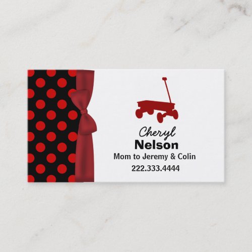Polka Dots and Wagon Mommy Card Business Card