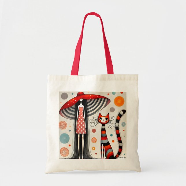 Polka Dots and Whiskers Tote Bag (Front)