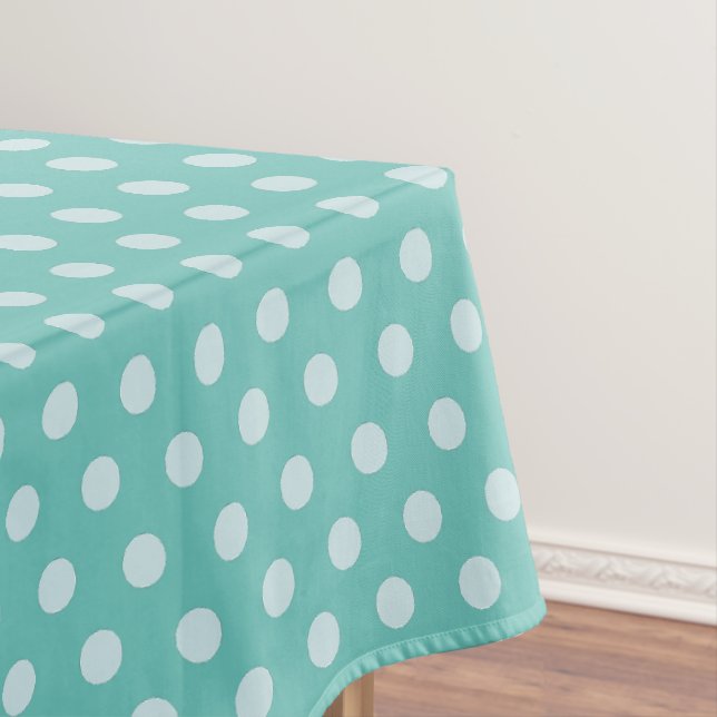 Polka Dots Aqua Tablecloth (In Situ)