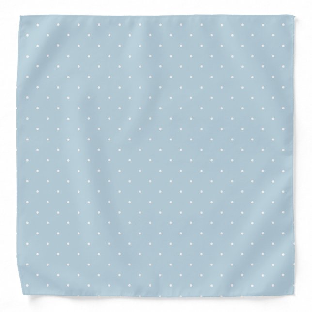 Polka Dots Baby Blue Pastel Classic Dotted Pattern Bandana (Front)