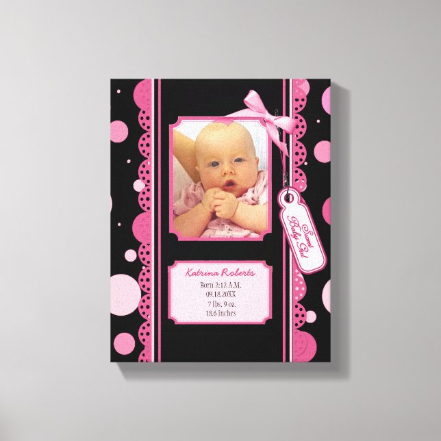 Polka Dots Baby Girl Canvas Print (Front)