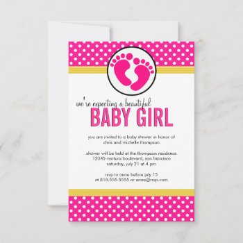 Polka Dots - Baby Girl Shower Invitation by party_depot at Zazzle