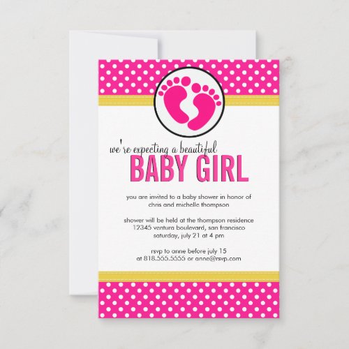 Polka Dots _ Baby Girl Shower Invitation